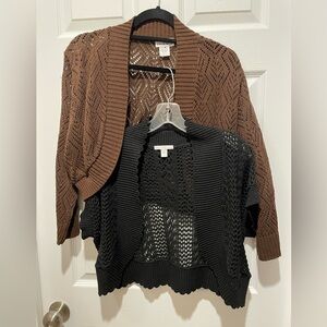 Brown and Black Cardigan Sweaters Relaxed Fit